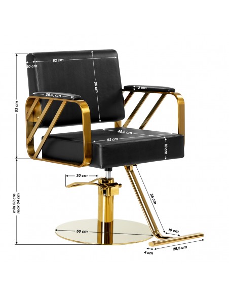 Gabbiano hairdressing chair Genua gold black