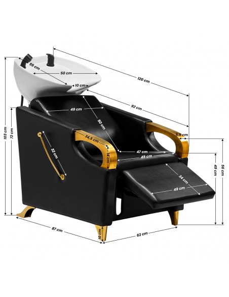 Hairdressing wash unit C019G black