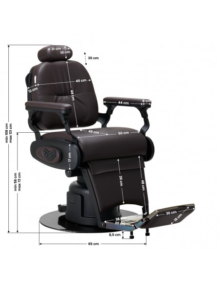 Gabbiano Duke Electric Barber Chair Brown