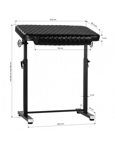 Pro Ink 718 Tattoo Armrest Black Quilted B