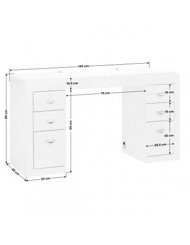 Cosmetic desk 314 white