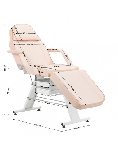 Basic 202 cosmetic chair with trays pink