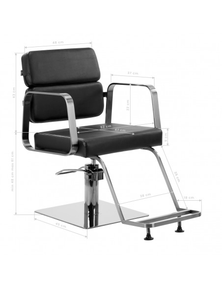Gabbiano Porto hairdressing chair black