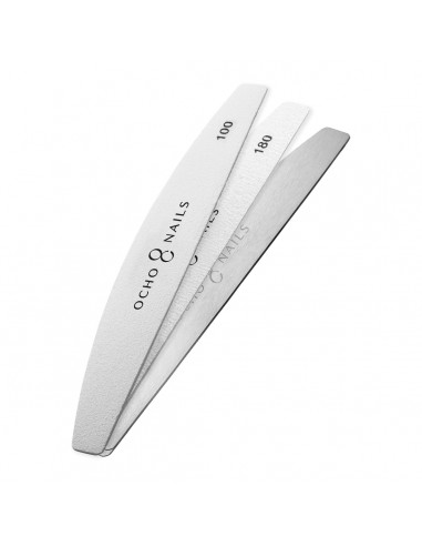 Ocho Nails half-moon metal core file + papers 100/180 20 pcs.