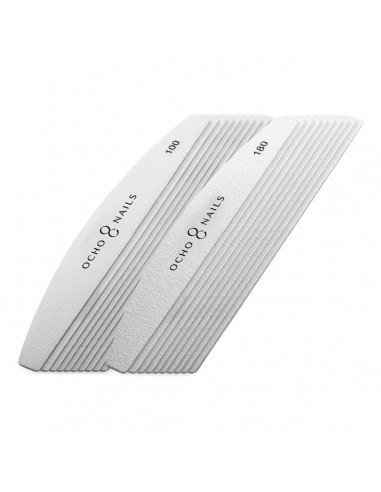 Ocho Nails half-moon metal core file + papers 100/180 20 pcs.