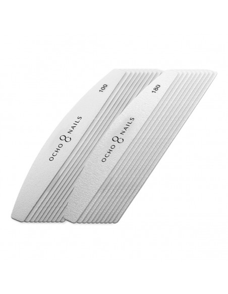 Ocho Nails half-moon metal core file + papers 100/180 20 pcs.