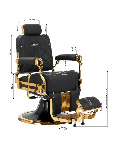 Barber chair Gabbiano Leonardo Gold Black
