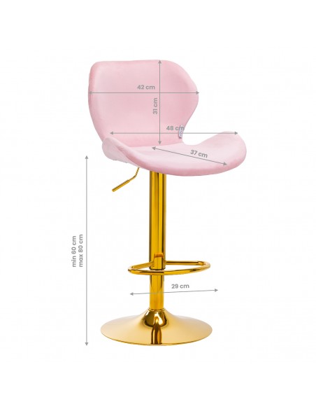 4Rico Bar Hocker QS-B15 velvet pink