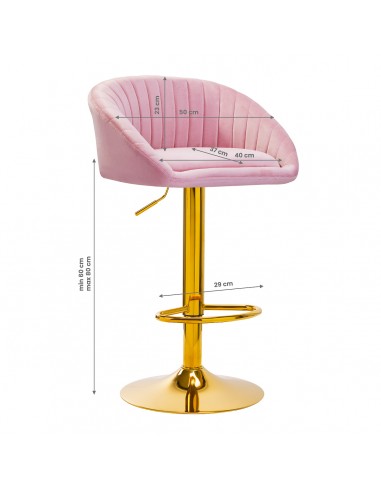 4Rico Bar Hocker QS-B16G pink velvet
