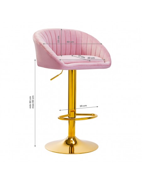 4Rico Bar Hocker QS-B16G pink velvet
