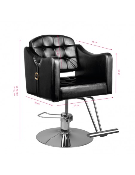 Hair system hairdressing chair 0-90 black