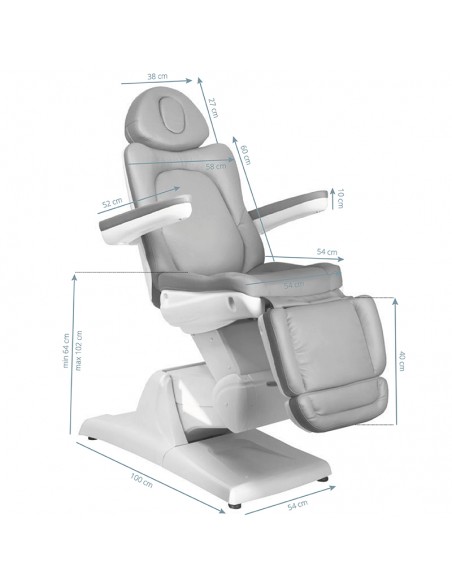 Electric cosmetic chair azzurro 870 3 strong Gray