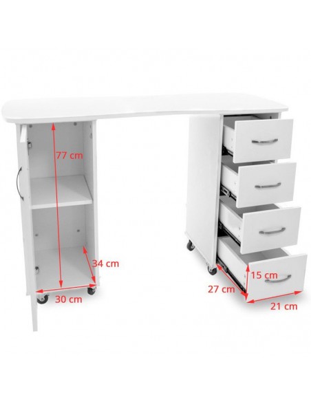 Desk 2027 bp white two cabinets