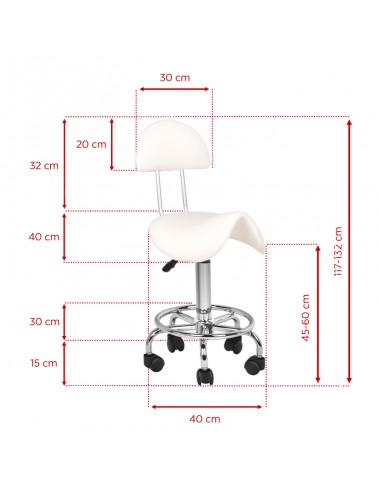 Cosmetic stool 6001 white
