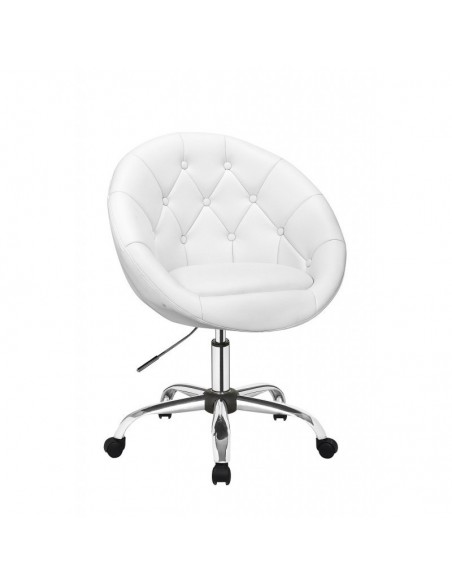 White Chairs on wheels for beauty salons, hairdressers and nail salons. Chair on wheels white BFHC8516K