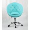 Turquoise hairs on wheels for beauty salons, hairdressers and nail salons. Chair tourquoise and white BFHC8516K