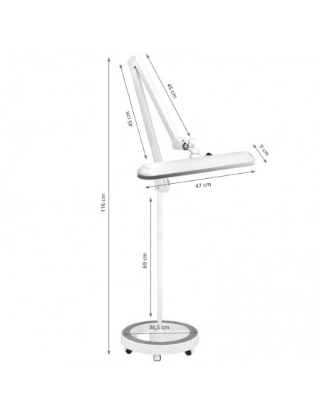 Elegant 801-s LED workshop lamp with a standard white tripod
