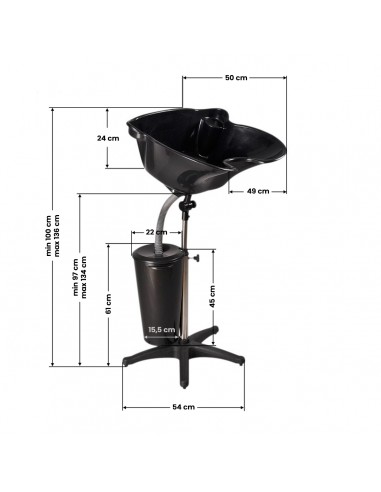 Gabbiano portable barbershop wash unit with ft42-1 tank