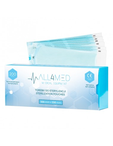 All4med autoclavable bags 100mm x 230mm 200pcs