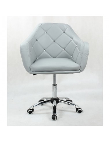 Gas-lift height adjustment chairs for beauty salon. Chair on wheels grey BFHC830K