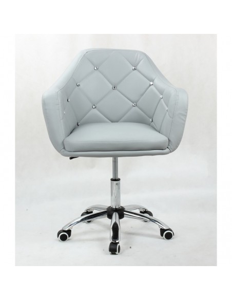 Gas-lift height adjustment chairs for beauty salon. Chair on wheels grey BFHC830K