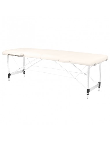 Folding massage table, aluminum comfort, 2-section cream