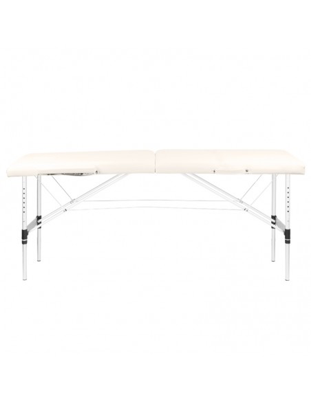 Folding massage table, aluminum comfort, 2-section cream