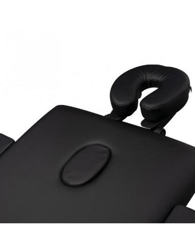 Folding massage table, aluminum, comfort, 2 black segments