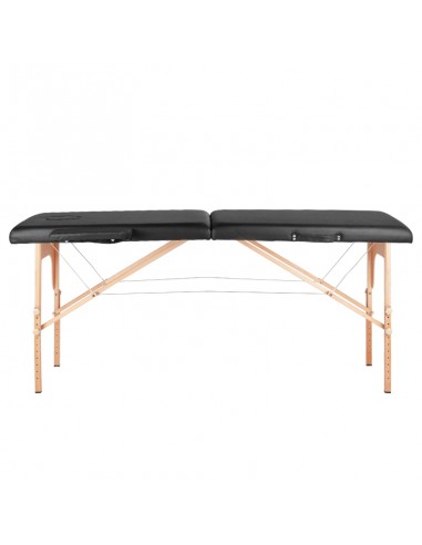 Folding massage table, wood comfort, 2 sections black
