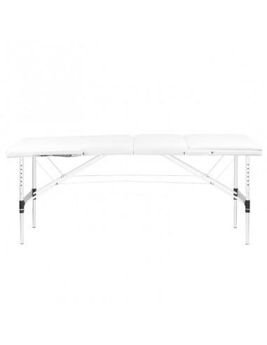3-section aluminum comfort massage table, white