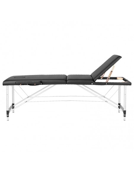 3-section black comfort massage table made of aluminum