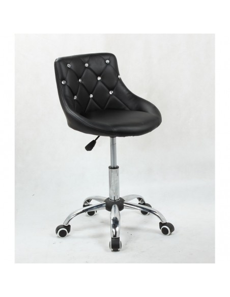 Black Gas lift chairs for beauty salons in Ireland. Black Chairs for hairdressers. Chair on wheels black BFHC949K