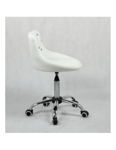 Bella furniture white salon chairs. bella Chair on wheels white BFHC931K