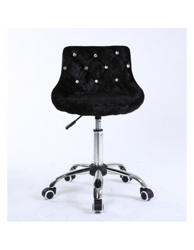 Bella furniture black velour salon chairs. bella Chair on wheels black velour BFHC931K