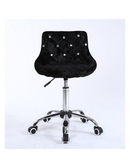 Bella furniture black velour salon chairs. bella Chair on wheels black velour BFHC931K