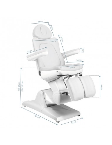 Electric cosmetic chair azzurro 870s pedi 3 strong white