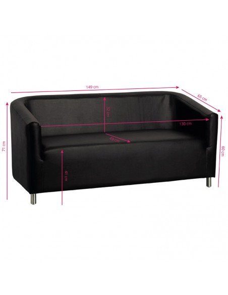 Gabbiano sofa to the waiting room m021 black
