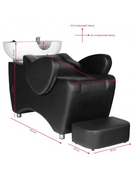 Hair system hsb46 hairdressing wash unit black