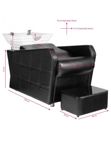 Hair system hsb07 hairdressing wash unit black