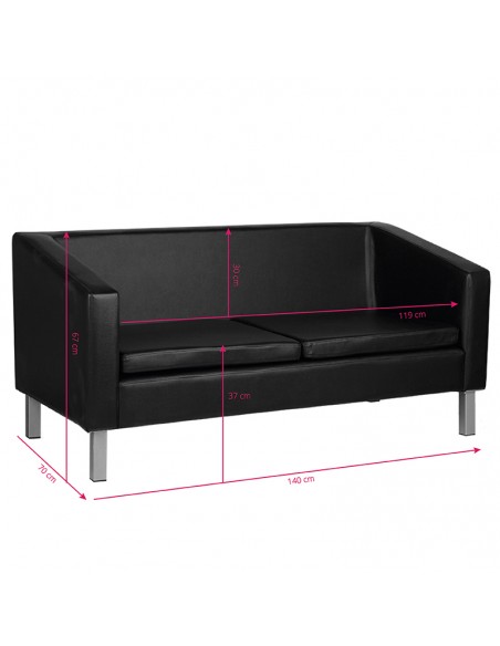 Gabbiano sofa for waiting room bm18003 black