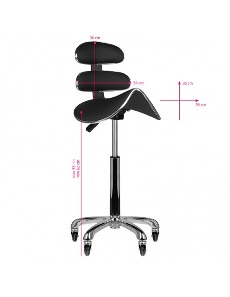 Roll speed am-880 black high cosmetic stool