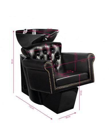 Gabbiano barber wash unit berlin black / black bowl