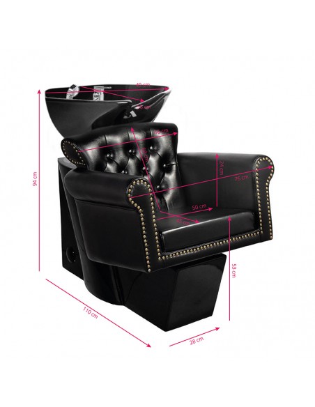 Gabbiano barber wash unit berlin black / black bowl