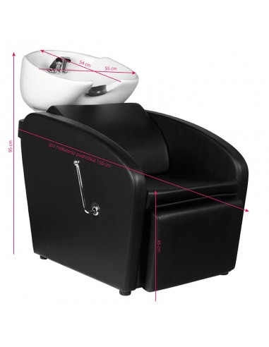 Gabbiano black Bergen hair wash unit