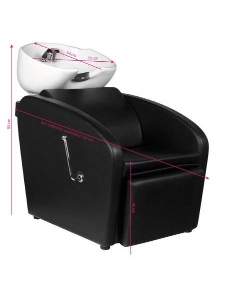 Gabbiano black Bergen hair wash unit