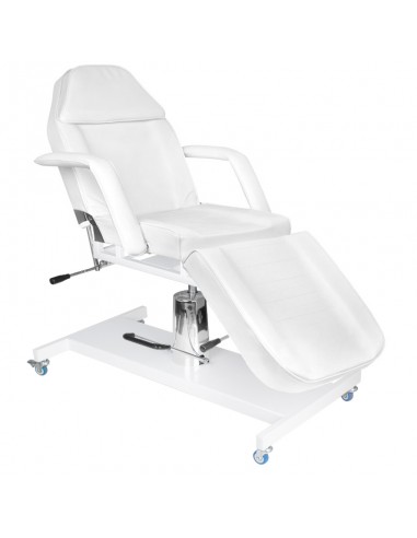 Cosmetic chair hyd. basic 210 white on wheels