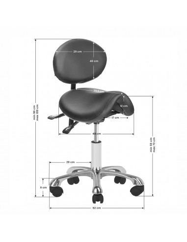 Cosmetic stool 1025 black giovanni