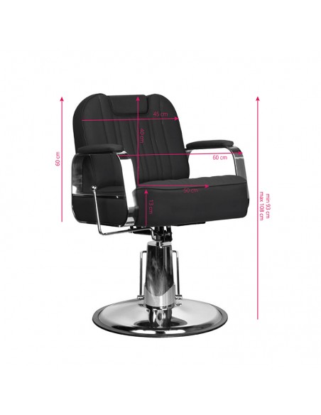Gabbiano black stern barber chair