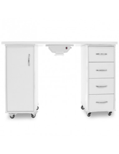 Desk 2027 white two cabinets with an absorber