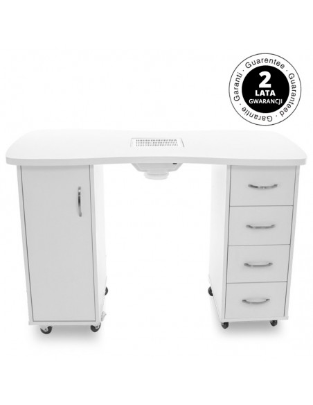 Desk 2027 white two cabinets with an absorber
